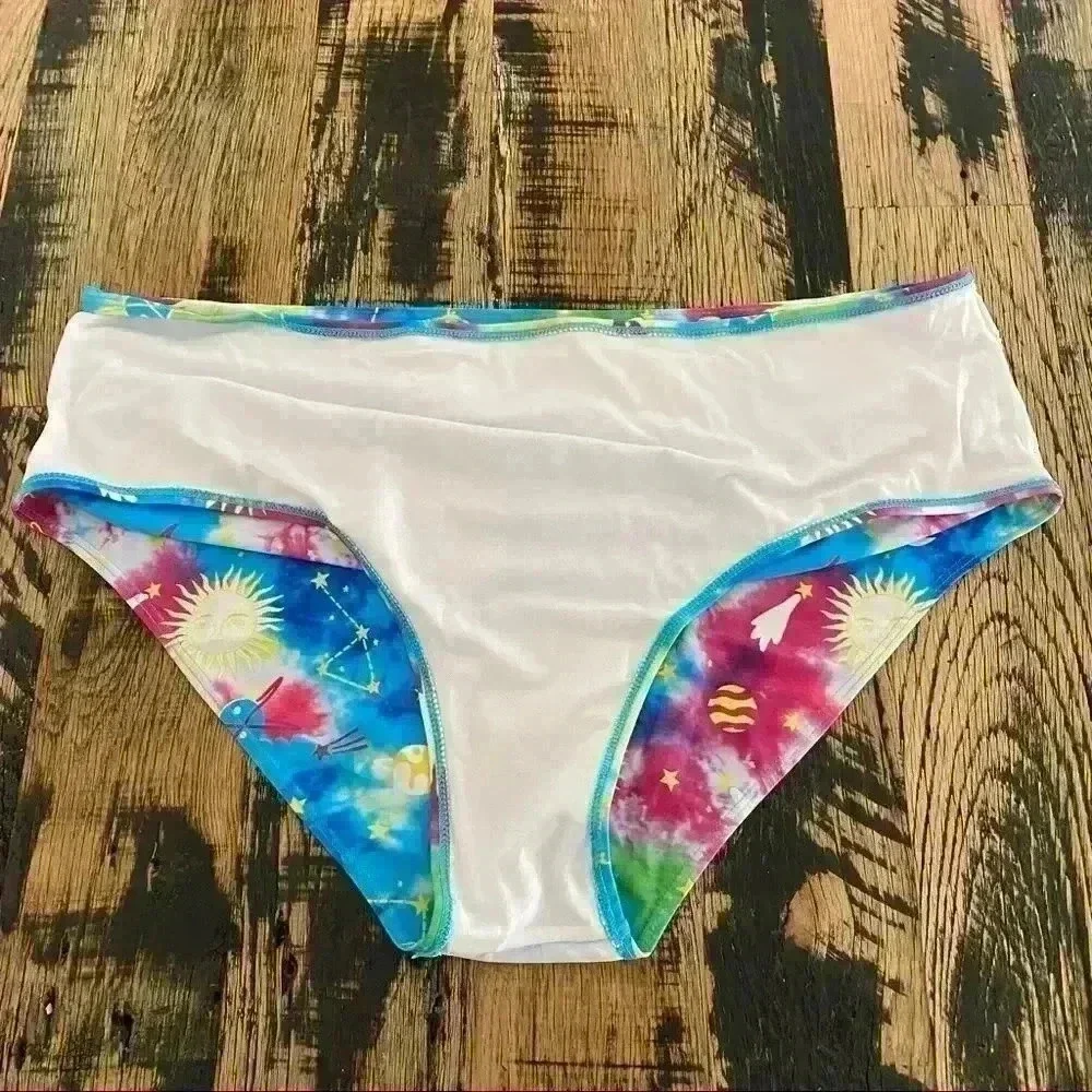 NEW ROSE GAL Plus Size Celestial Print Tankini High-Waisted Swimsuit Size 22